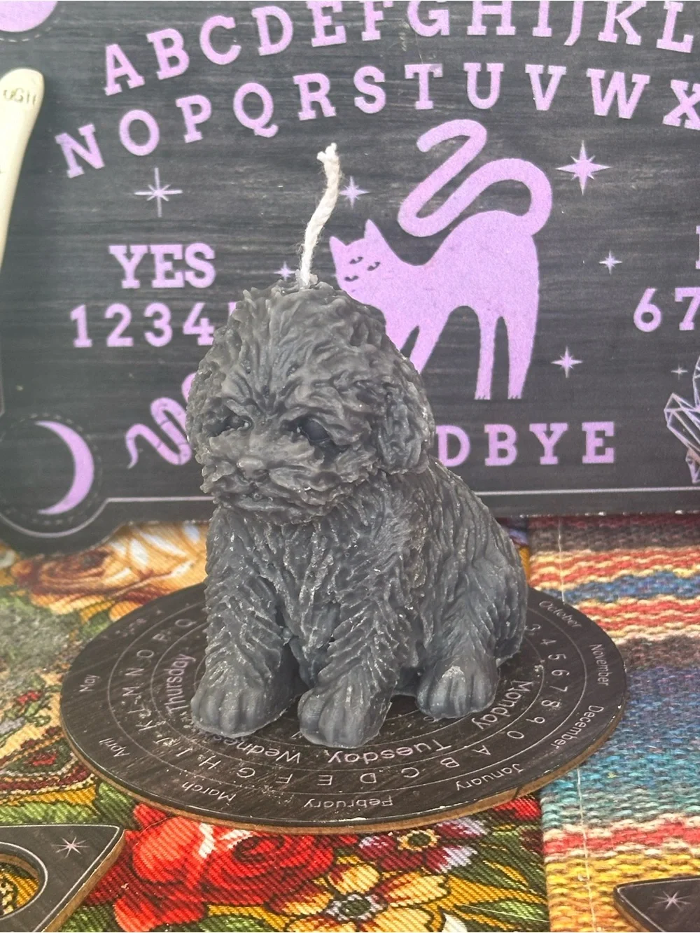 Handmade Grey Puppy Candle | Dog Lover Gift | Cute Puppy Altar & Home Decor